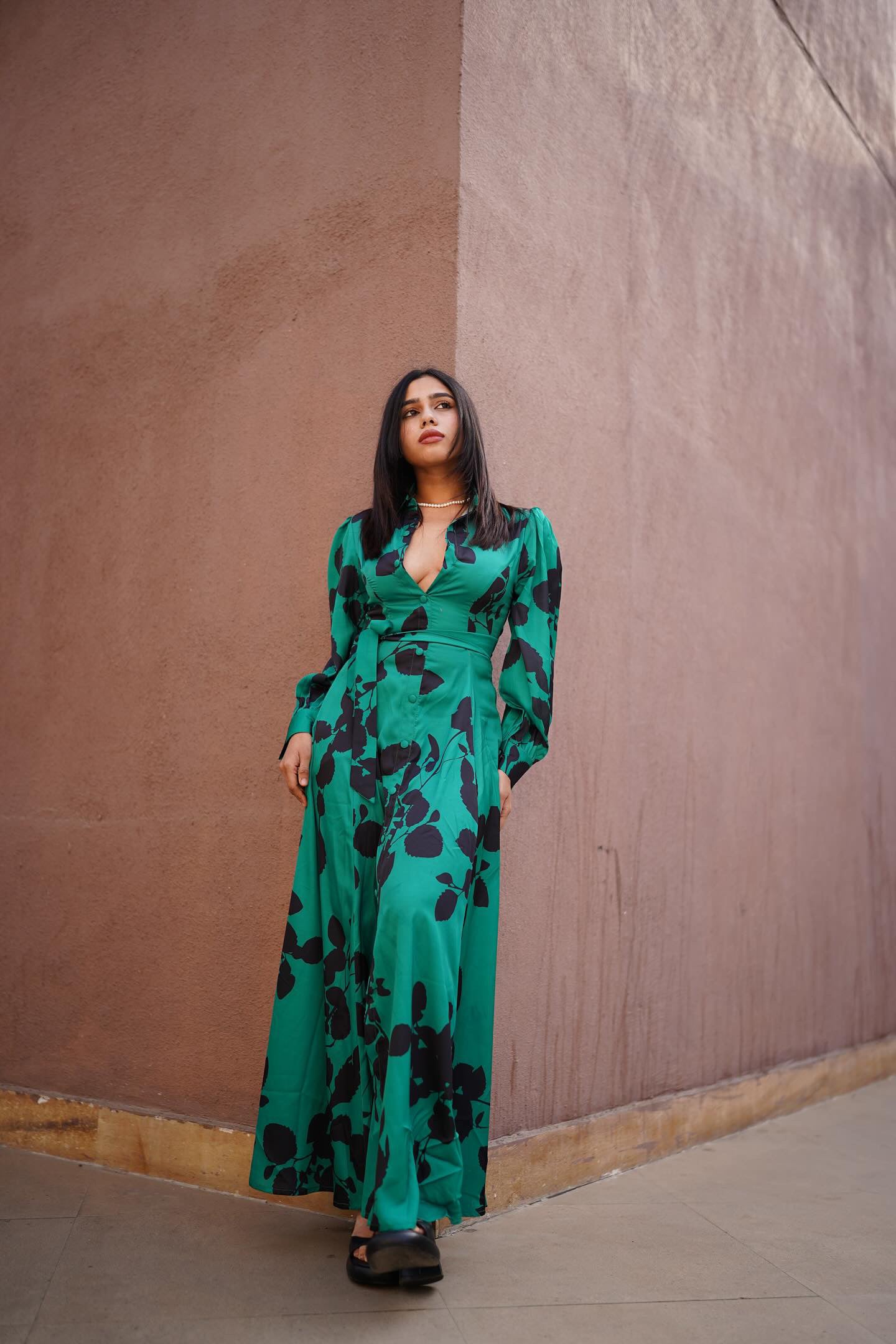 Elise - Monochrome Long Shirt Dress