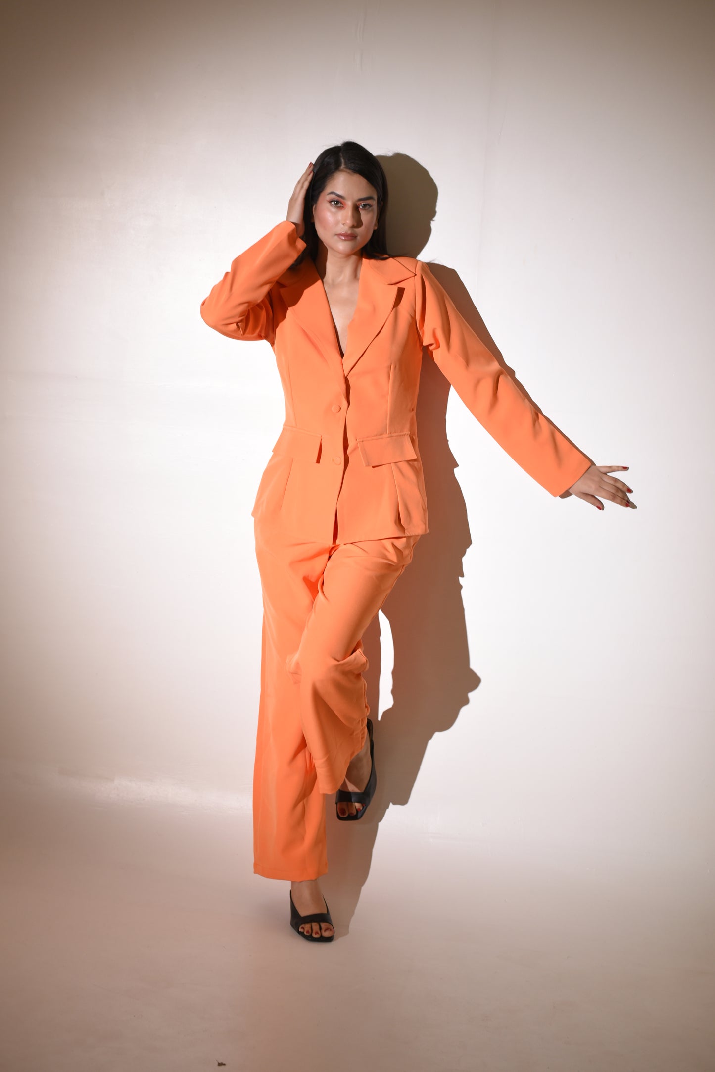 Stella - Orange Cut-Out Blazer Co-ord Set