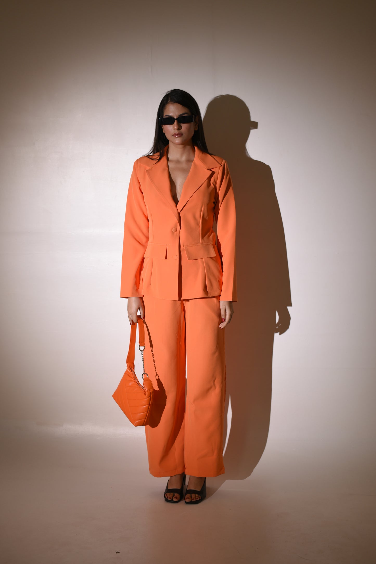 Stella - Orange Cut-Out Blazer Co-ord Set