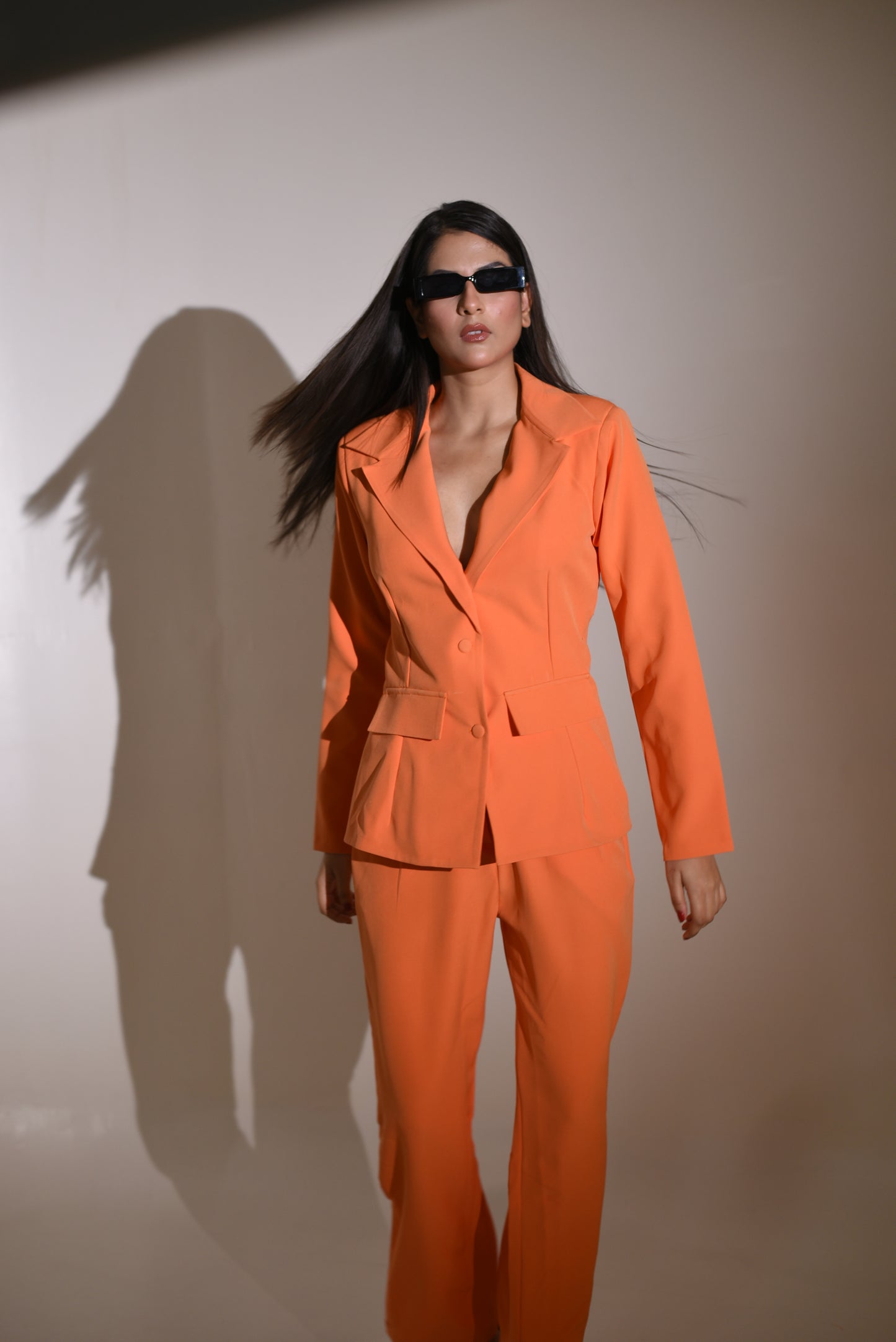 Stella - Orange Cut-Out Blazer Co-ord Set