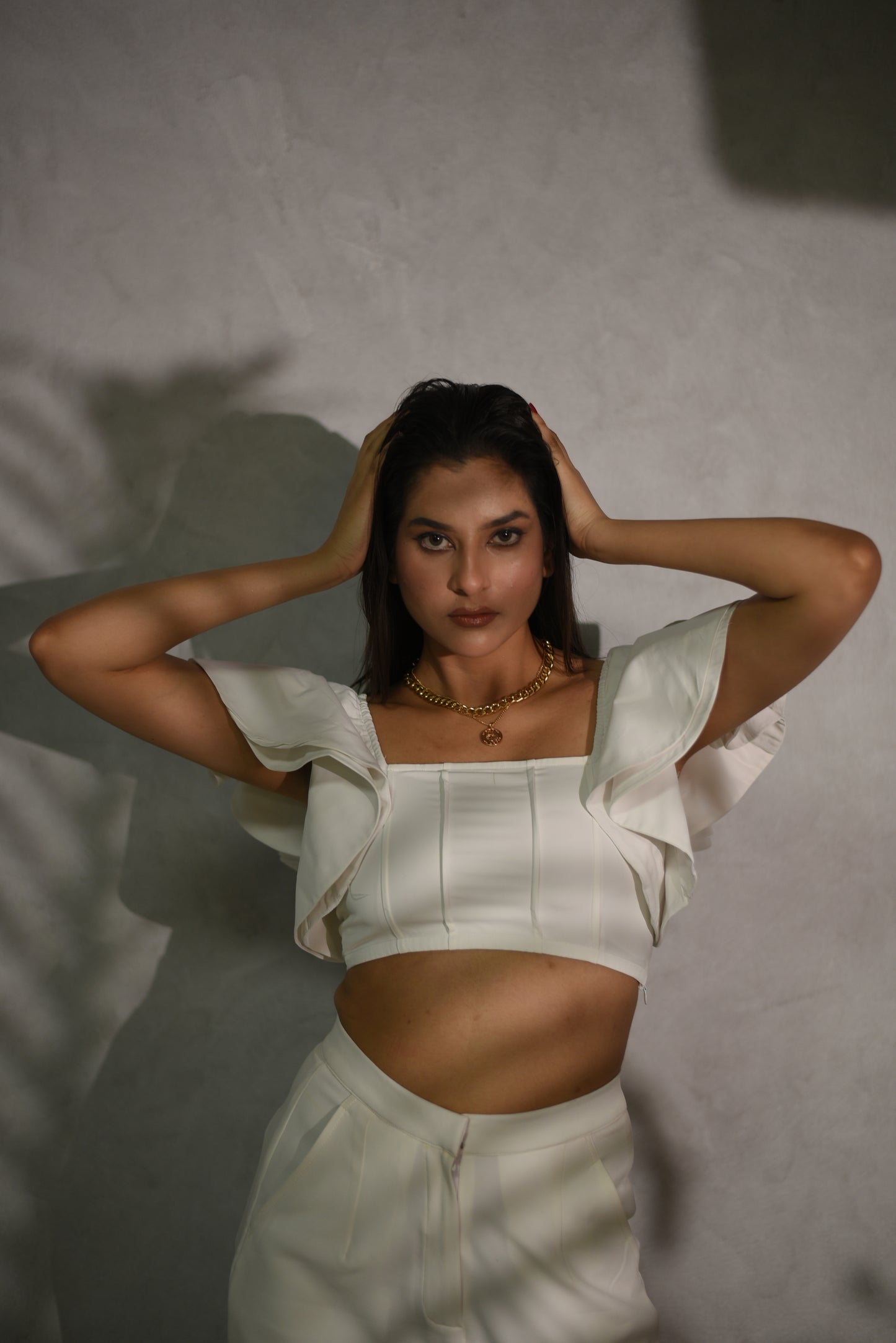 Berry - White Butterfly sleeve top