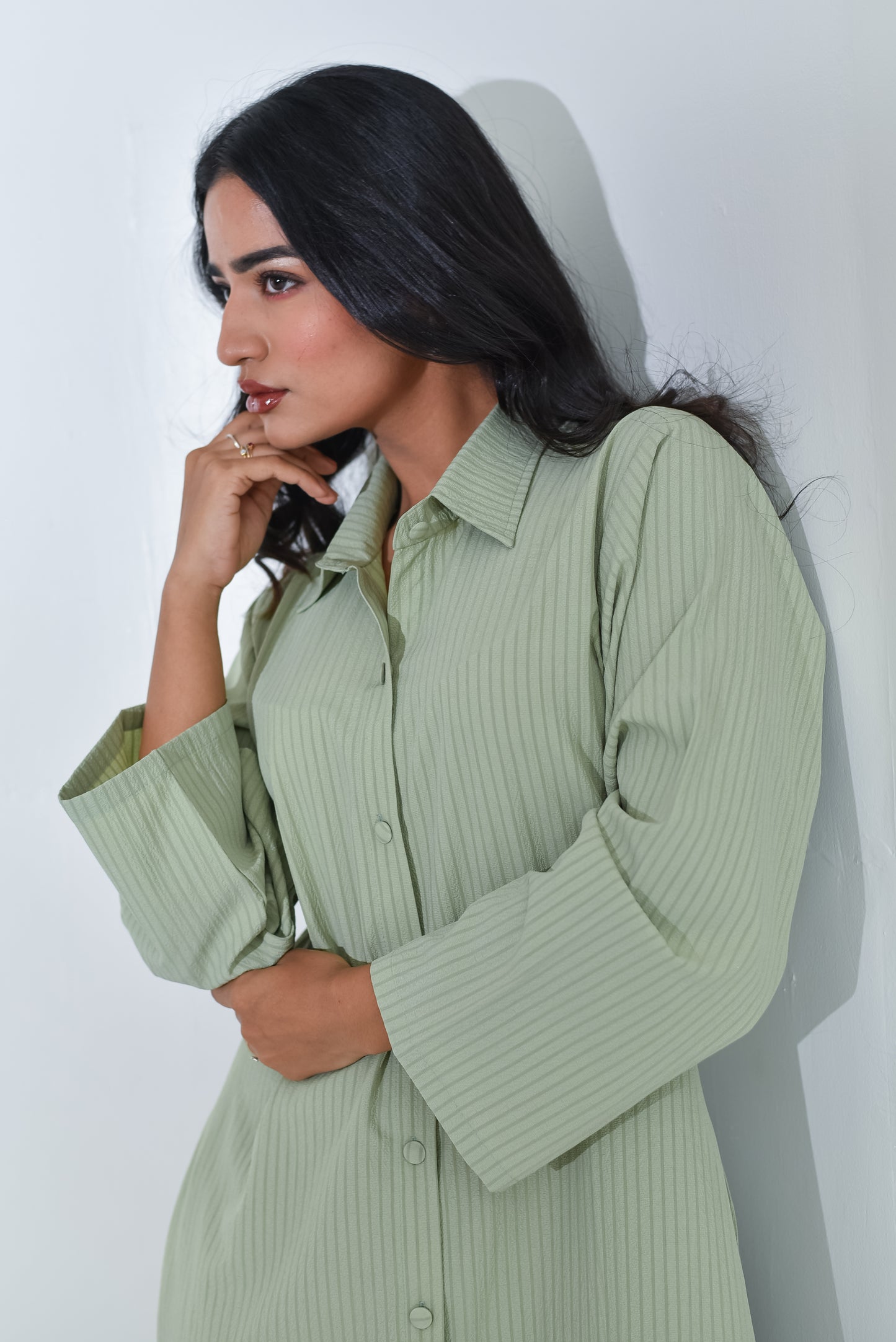 Fern - Green Classic Striped Dress