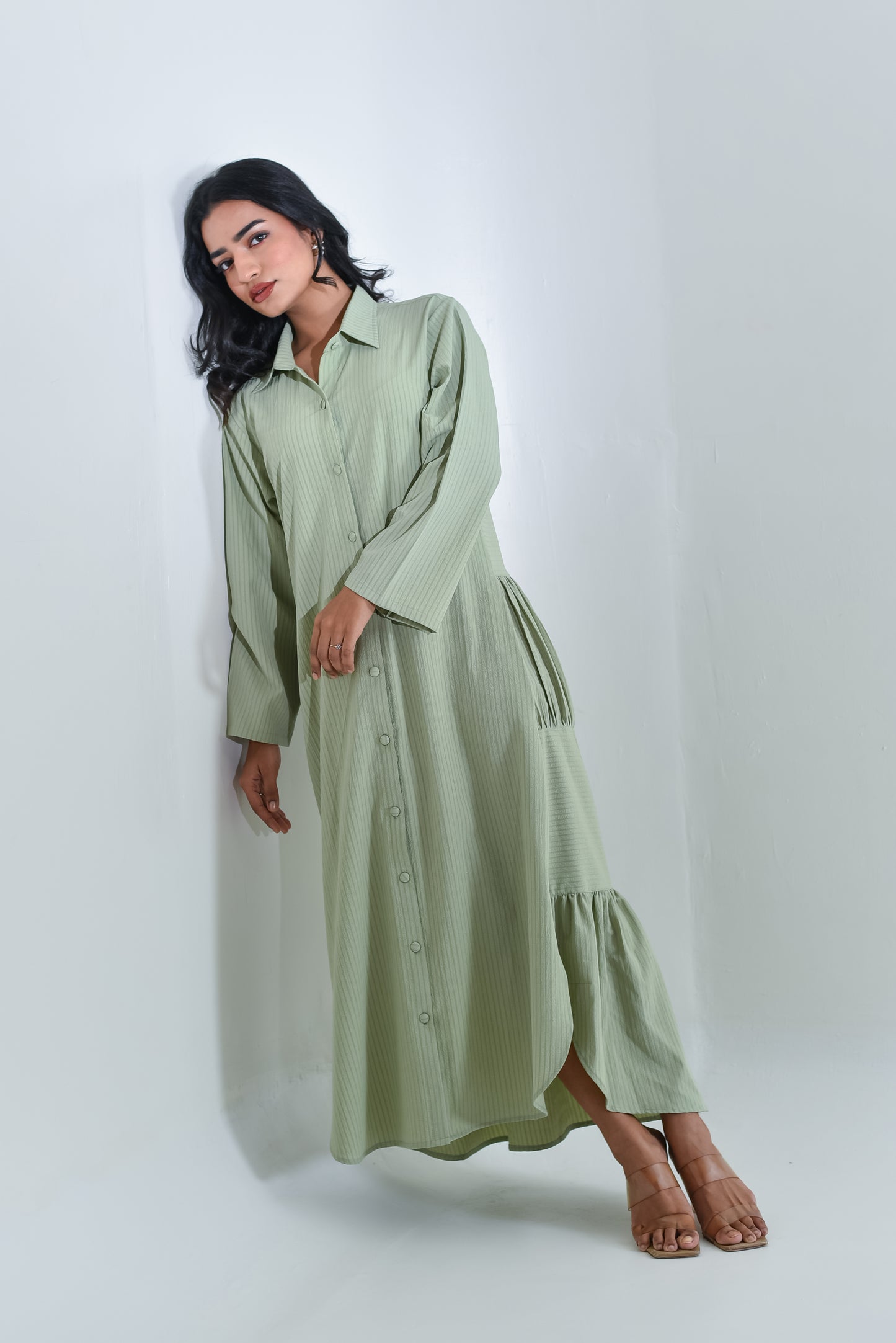 Fern - Green Classic Striped Dress