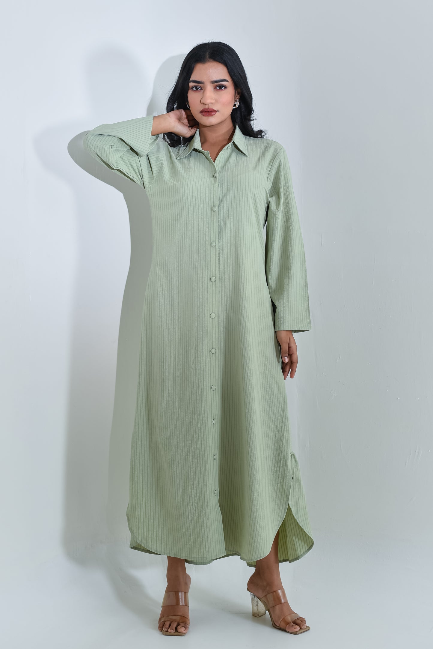 Fern - Green Classic Striped Dress