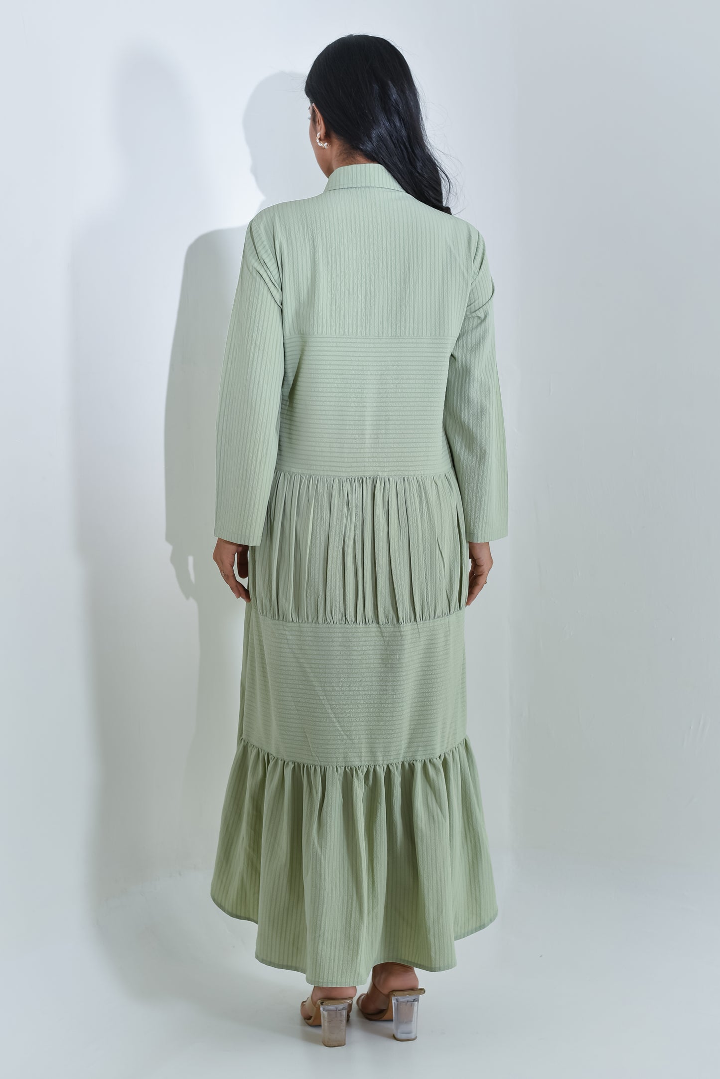 Fern - Green Classic Striped Dress