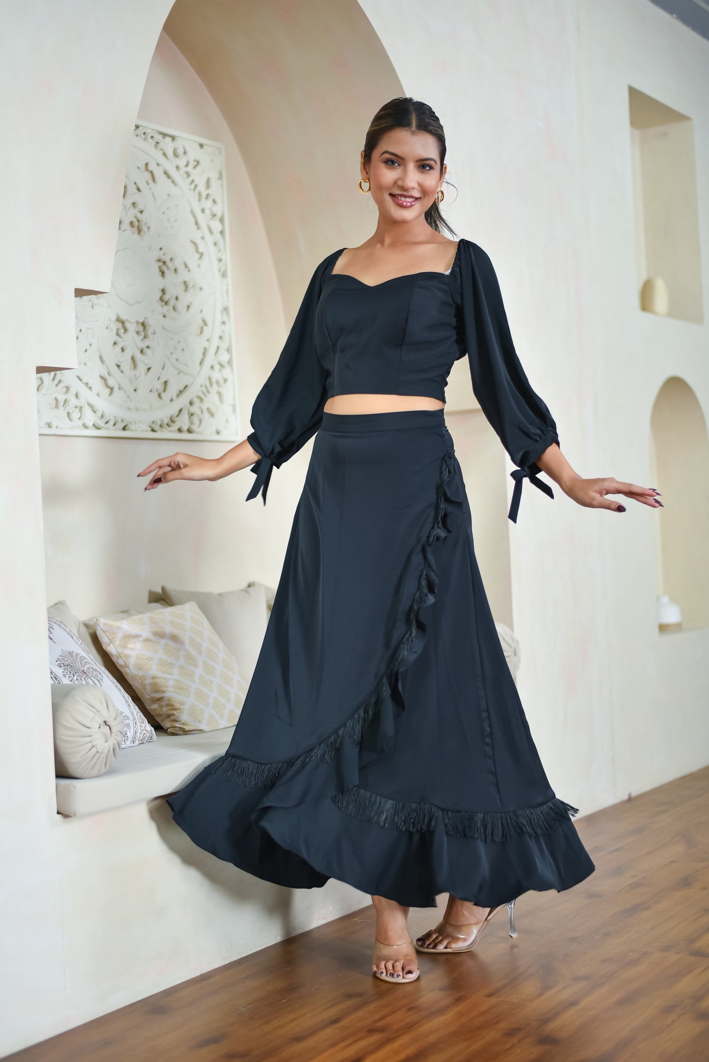 Tulip - Drape Skirt With Princess Top