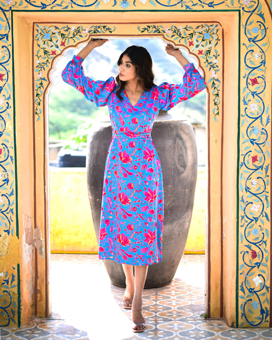 Jeanne - Satin Floral Dress