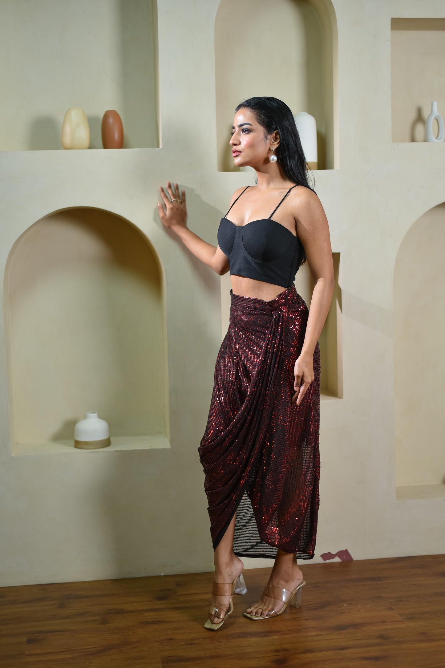 Sephora - Bling Cowl Skirt With Buster Top