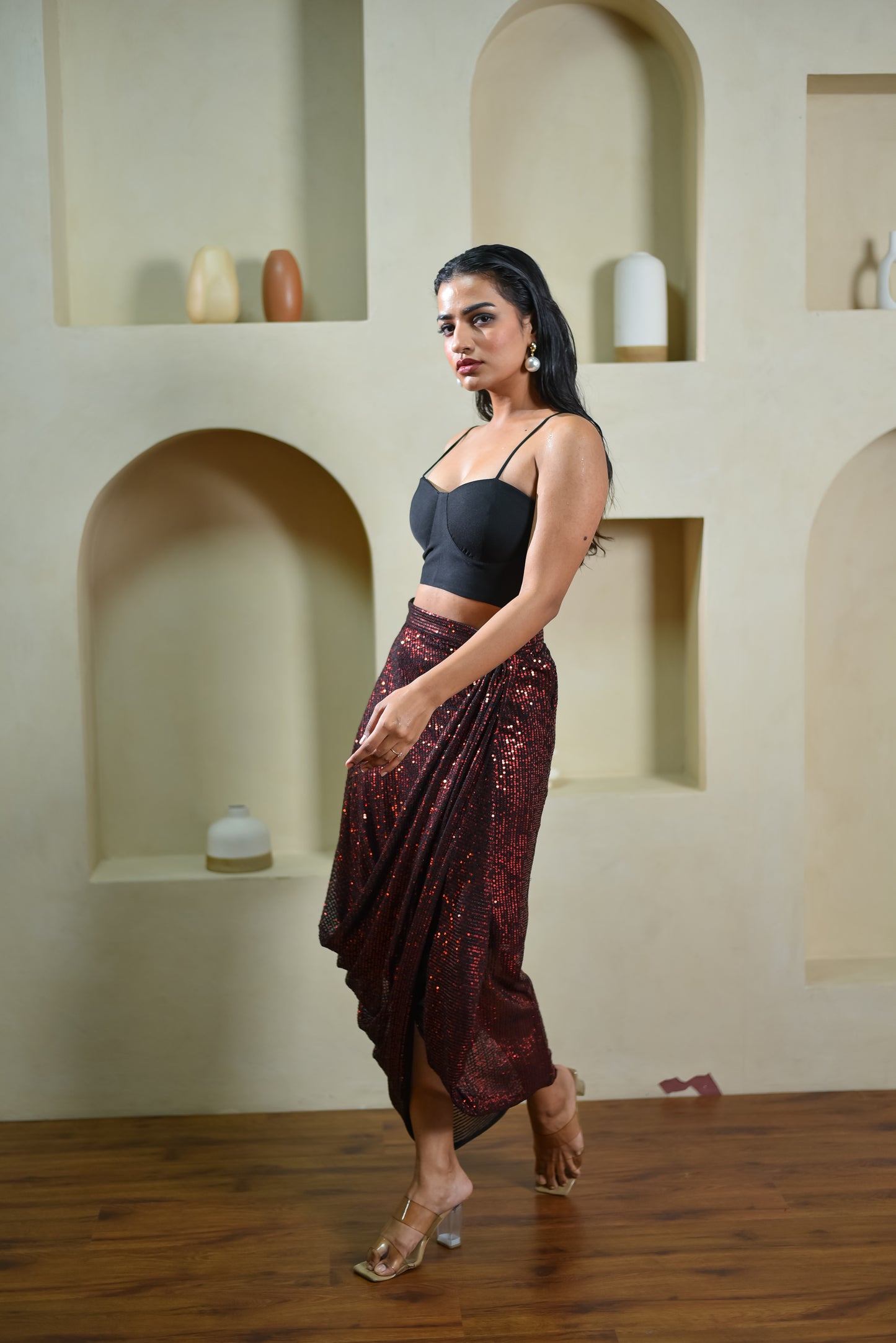 Sephora - Bling Cowl Skirt With Buster Top