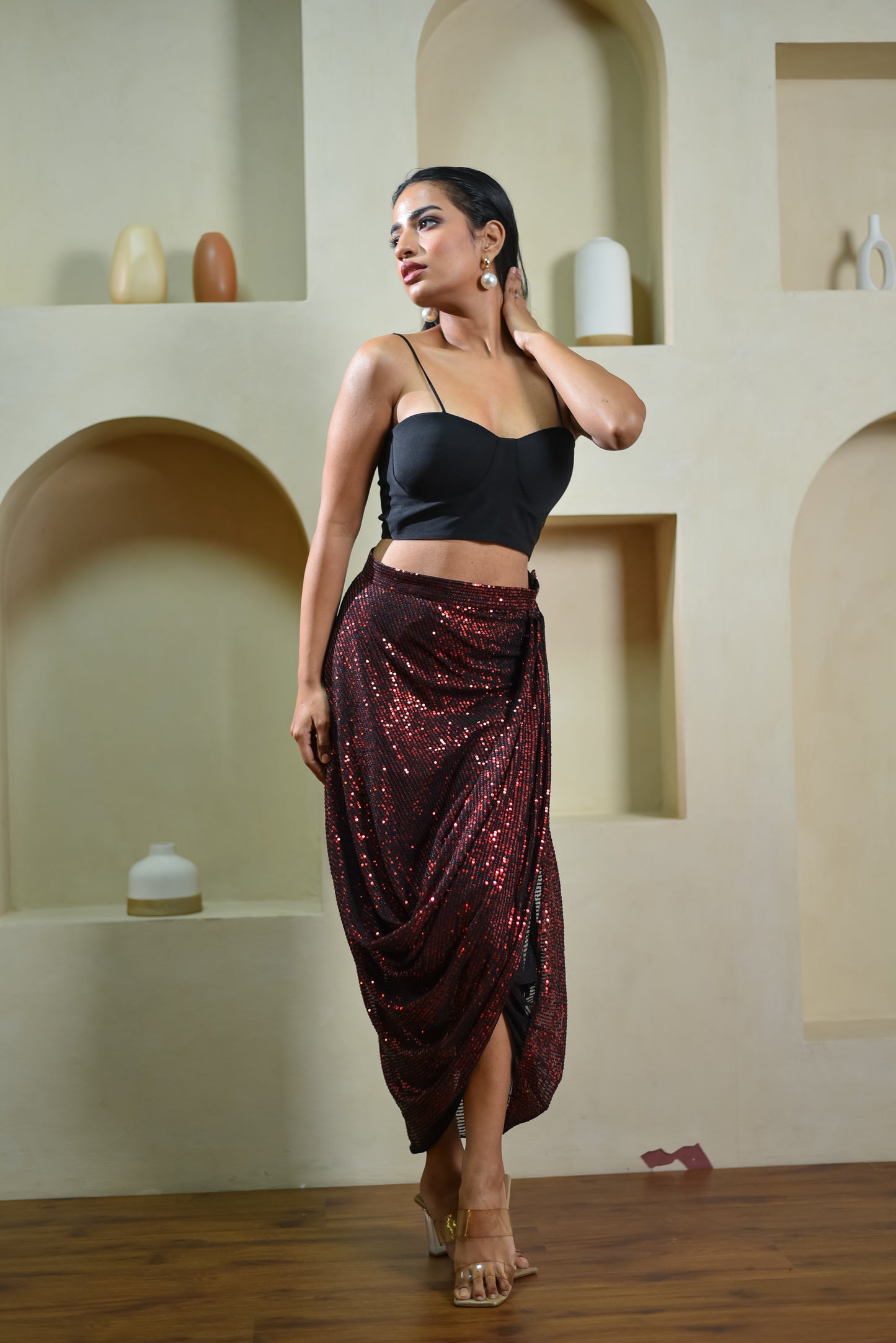 Sephora - Bling Cowl Skirt With Buster Top