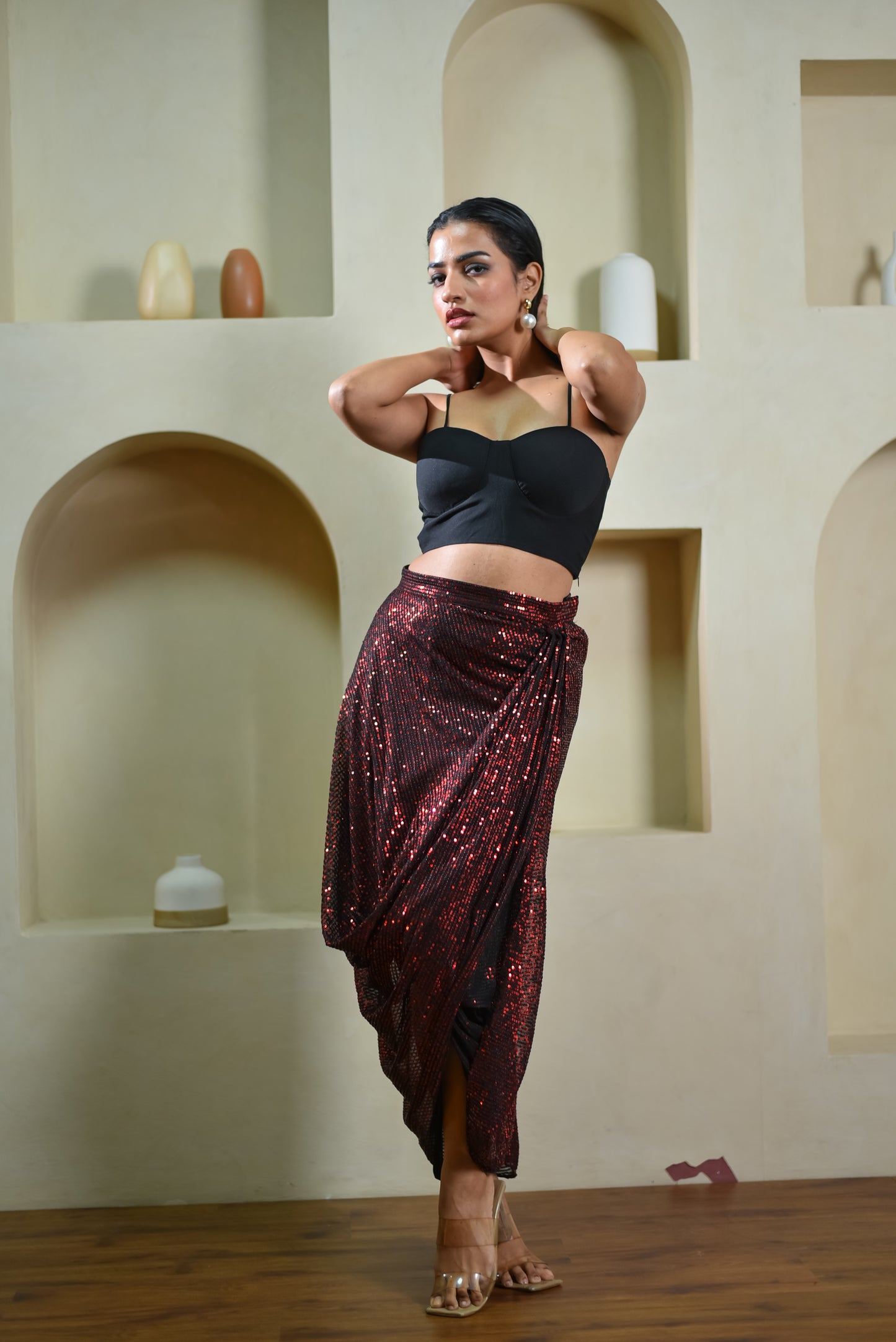 Sephora - Bling Cowl Skirt With Buster Top