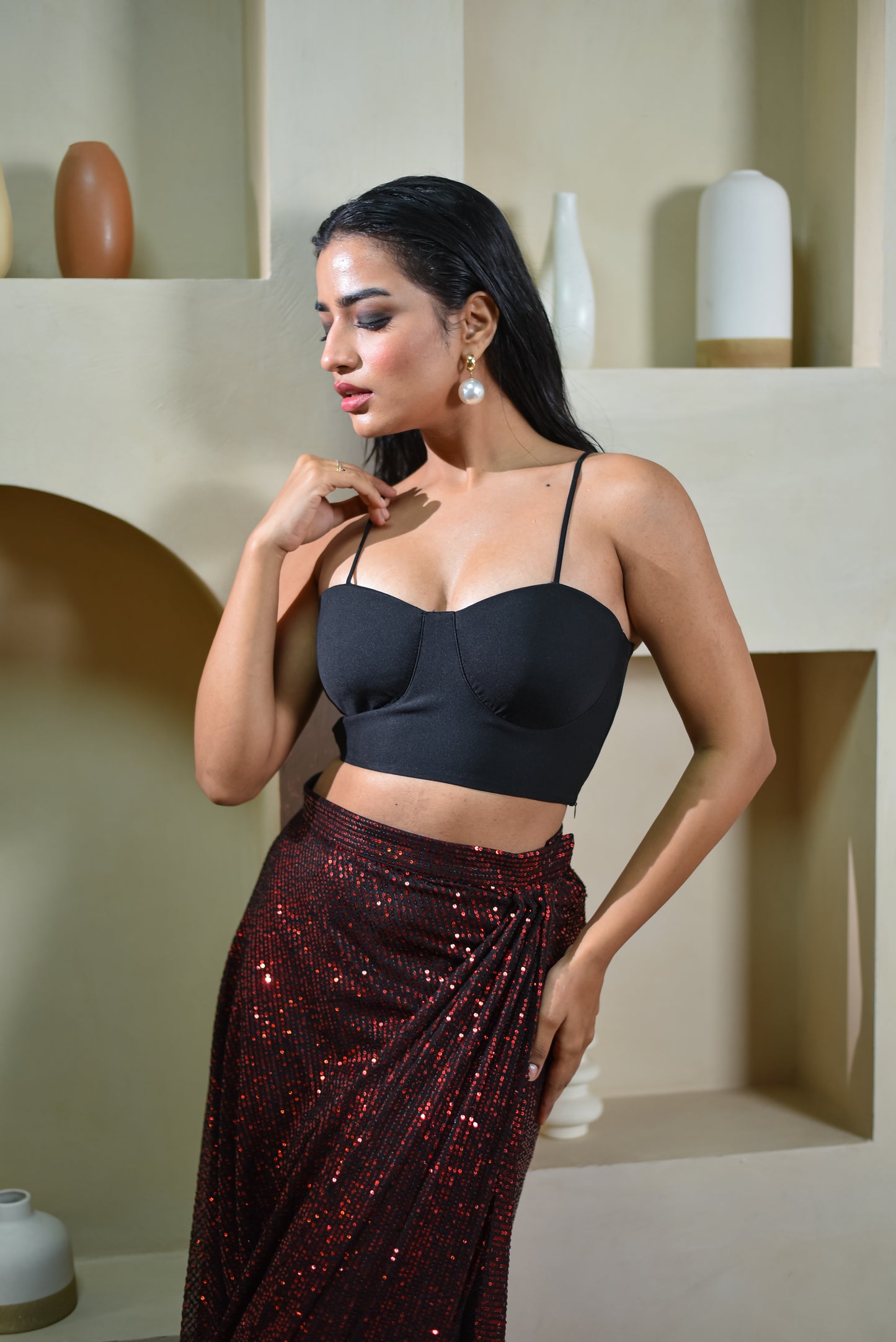 Sephora - Bling Cowl Skirt With Buster Top