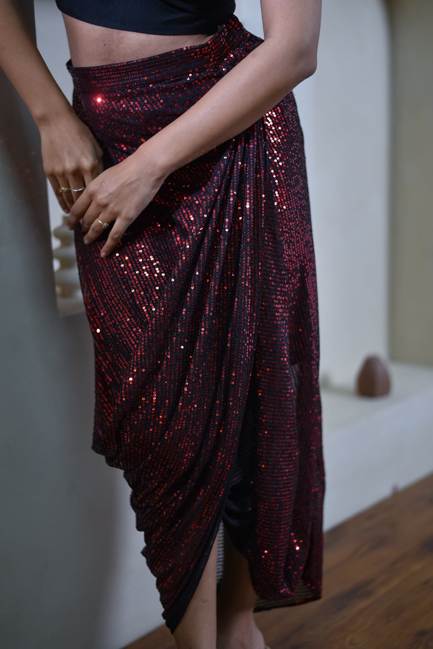 Sephora - Bling Cowl Skirt With Buster Top