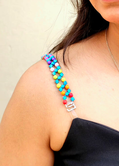 Color Pop- Handmade Multi color Bra Strap