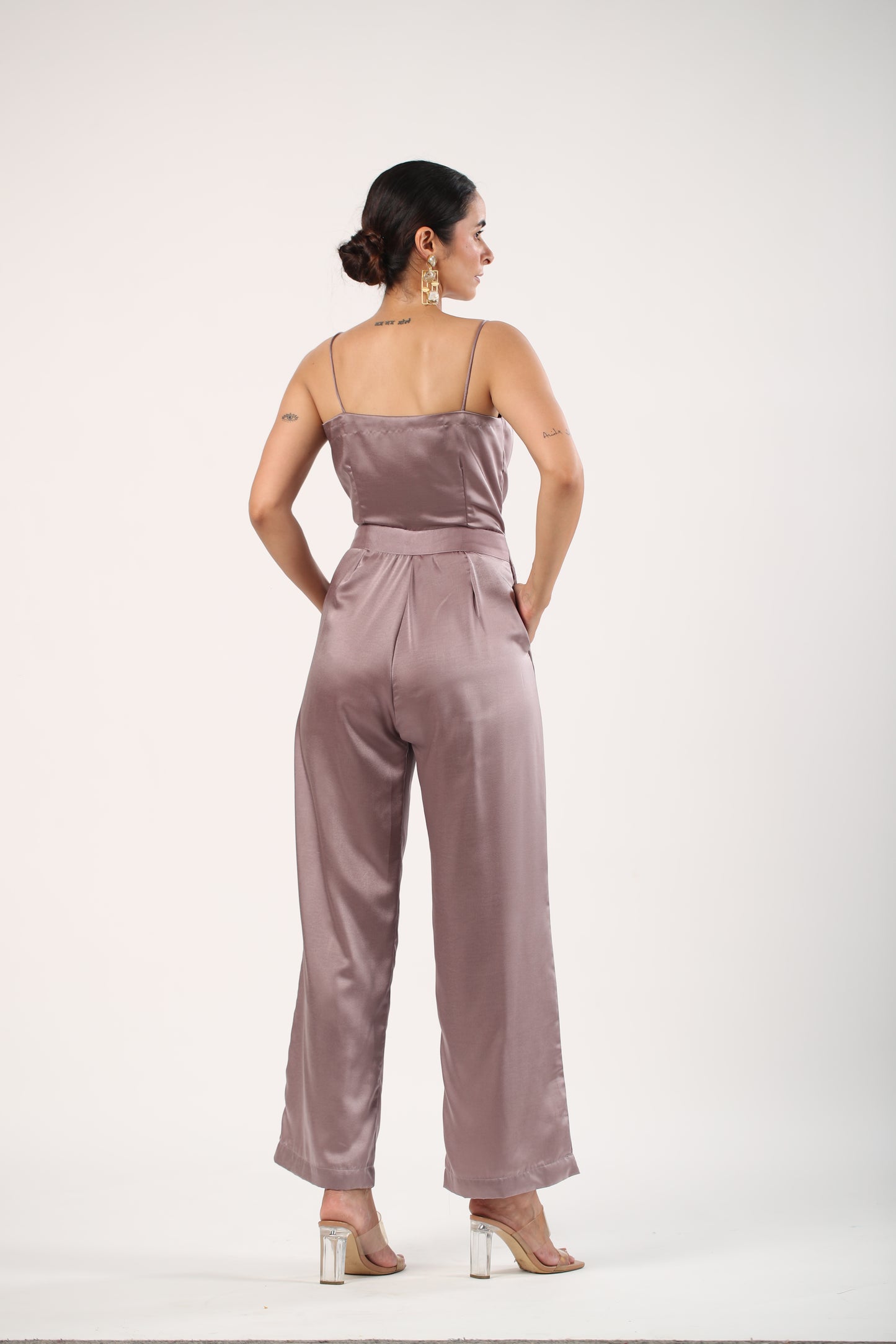 Isabella - Cowl Neck Satin Jumpsuit