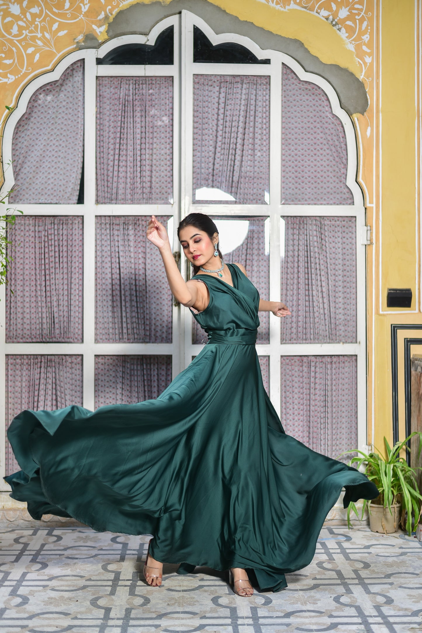 Envy Green Satin Dress