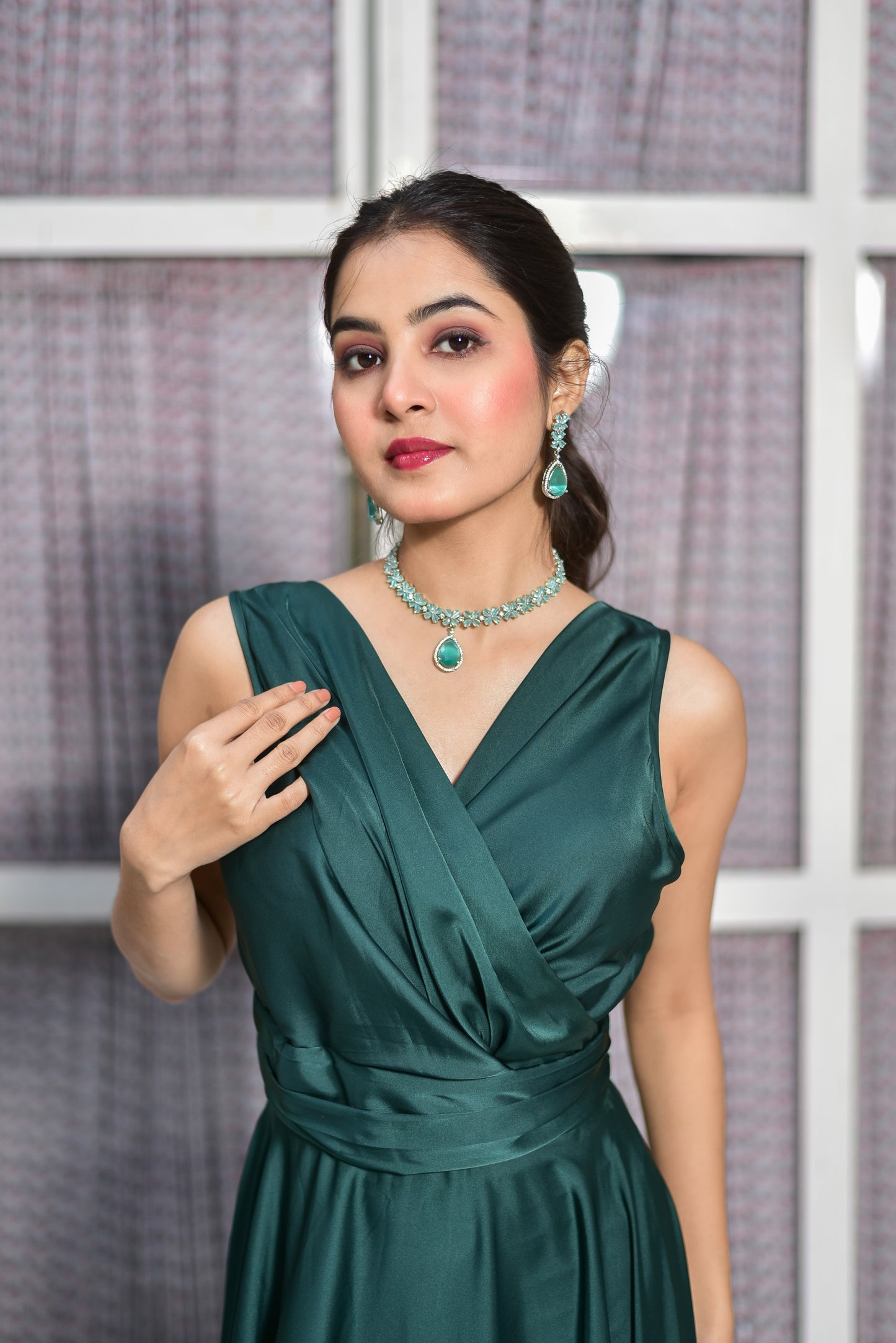 Envy Green Satin Dress