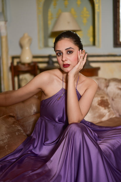 Lavender Magic Satin Dress
