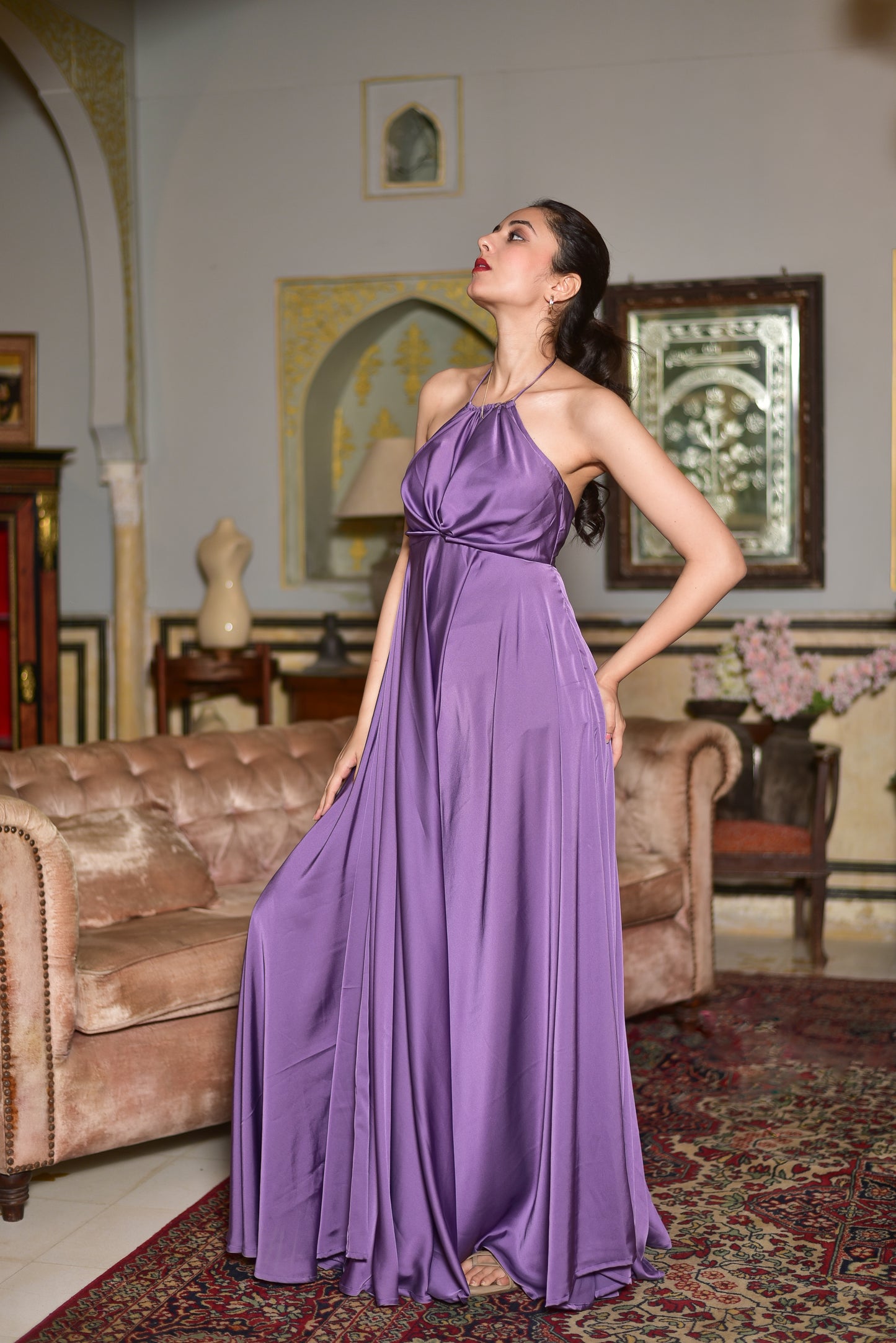 Lavender Magic Satin Dress