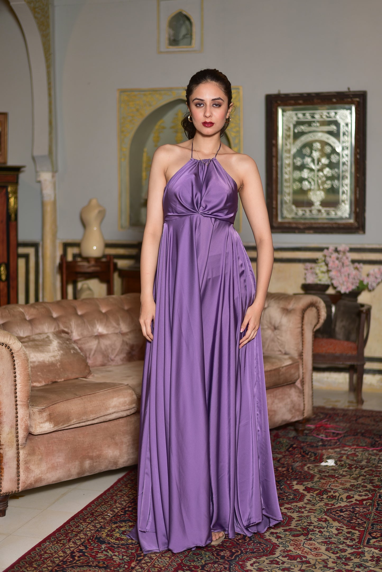 Lavender Magic Satin Dress