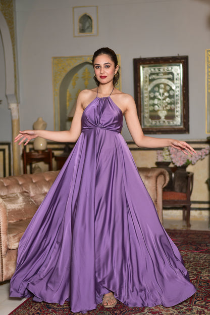 Lavender Magic Satin Dress
