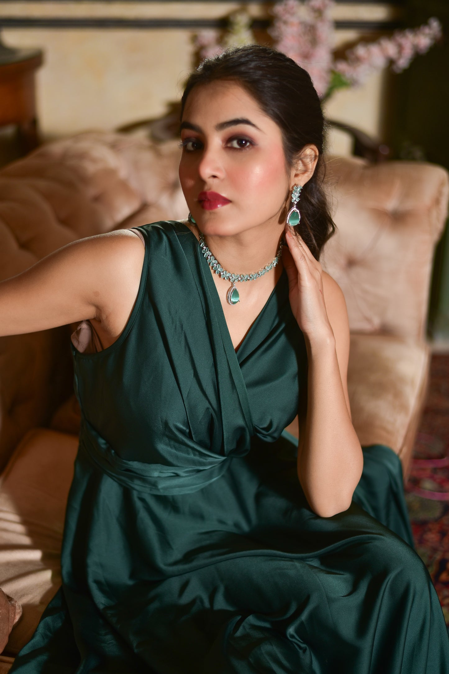 Envy Green Satin Dress