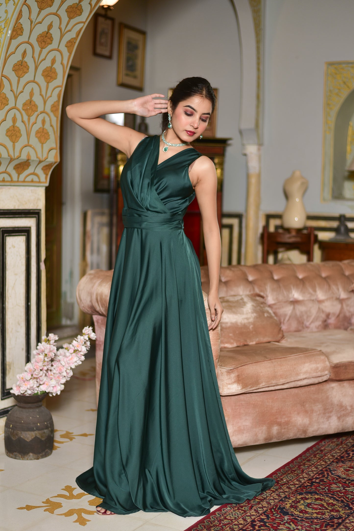 Envy Green Satin Dress