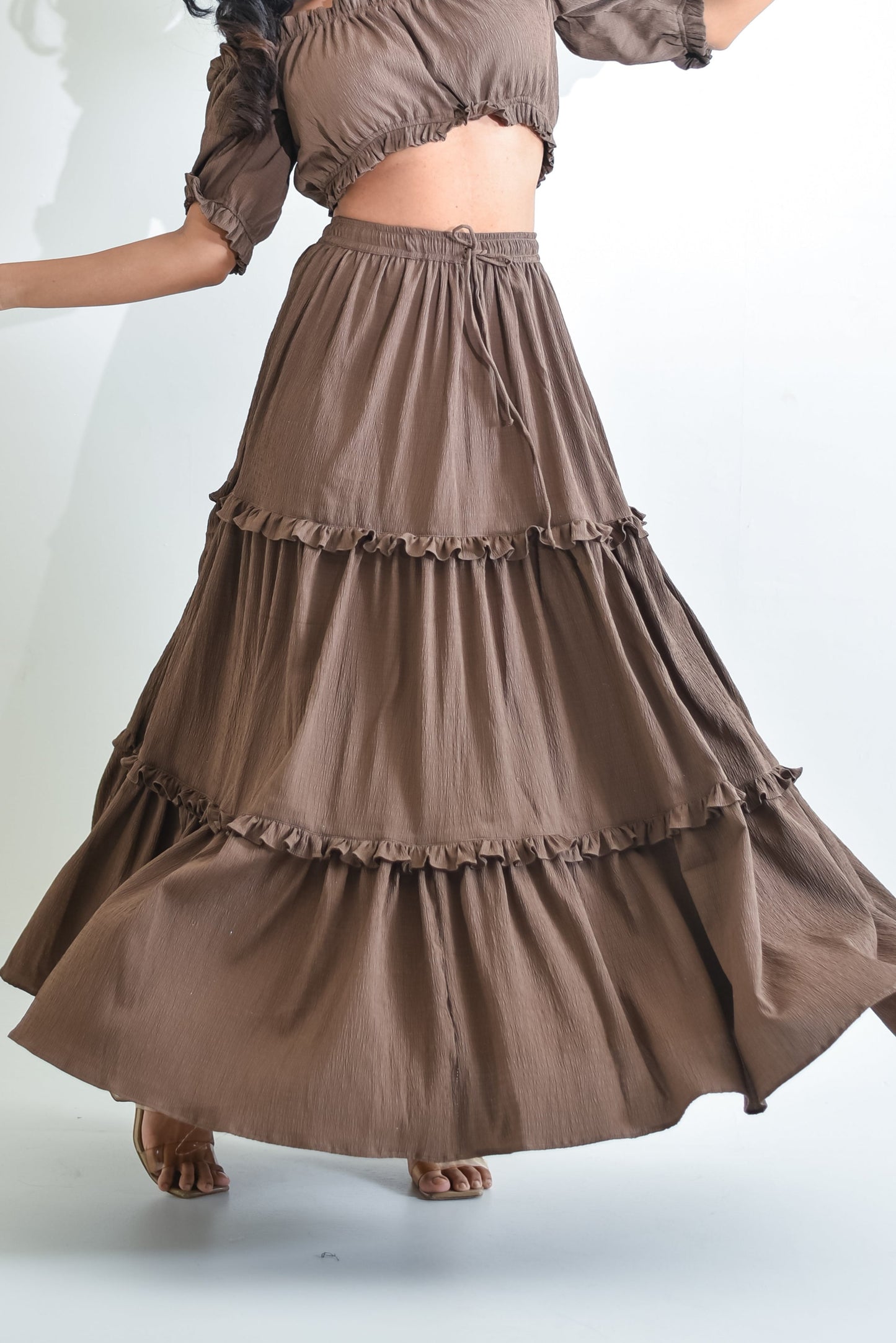 Juliet - Tier Skirt With Off Shoulder Top