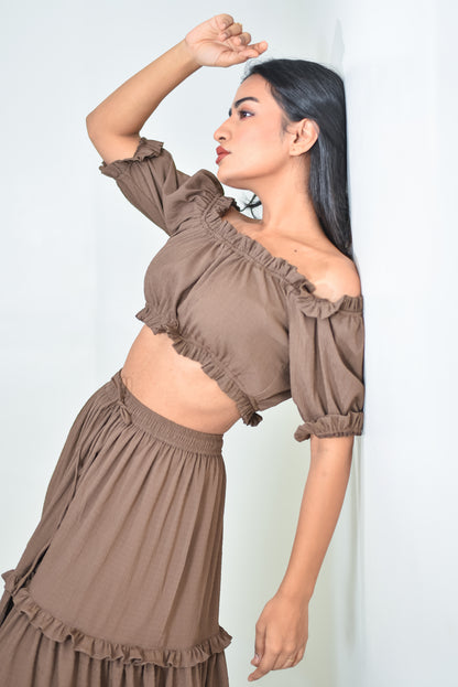 Juliet - Tier Skirt With Off Shoulder Top