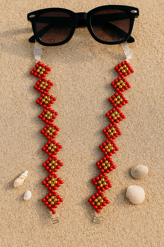 Diagon- handmade Red Beaded Bra Strap
