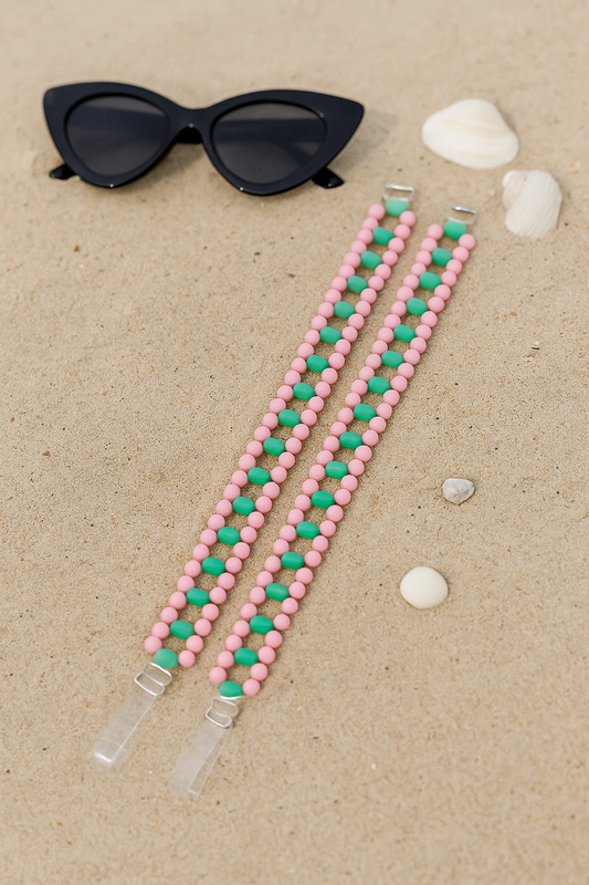 Green Blush Beads-Handmade Bra Strap