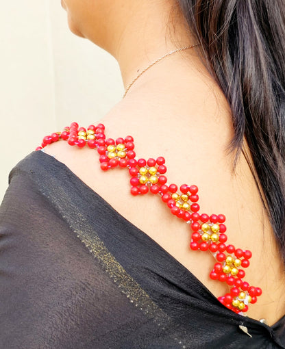 Diagon- handmade Red Beaded Bra Strap
