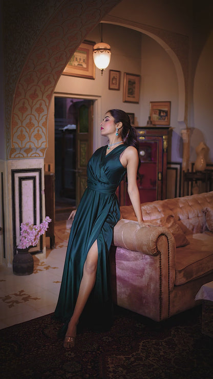 Envy Green Satin Dress